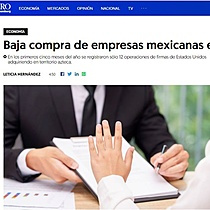 Baja compra de empresas mexicanas en EU